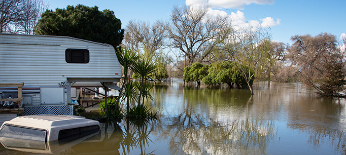 Floodwaters from the Tuolumne River