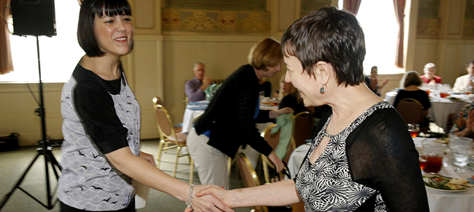 photo - Ellen Hanak at Press Club Event